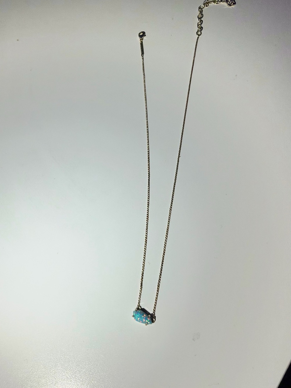 Kendra Scott Blue Opal Bar Pendant Necklace